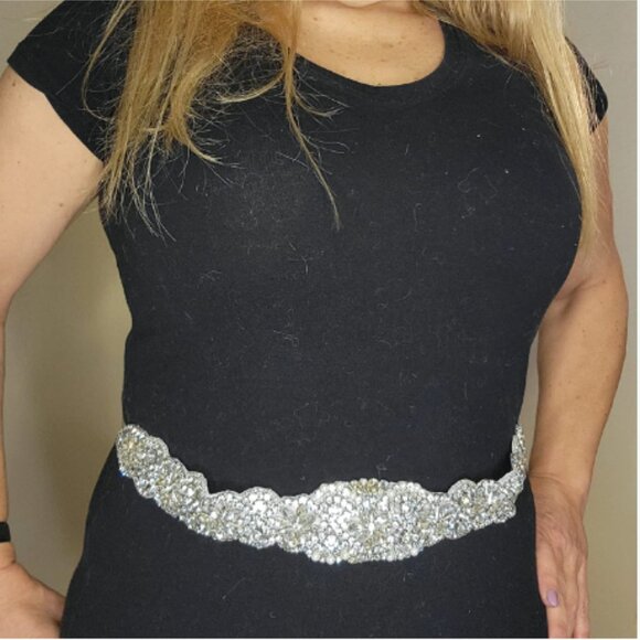 Crystal Rhinestone Braided Wedding Dress Sash Belt